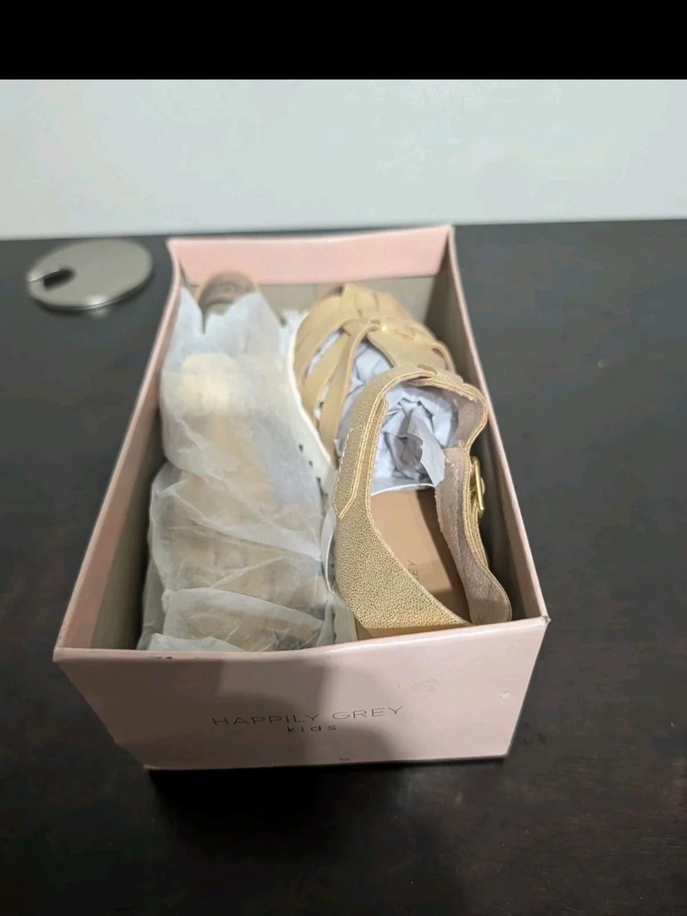 Happily Grey Kids Gold Fisherman Sandal